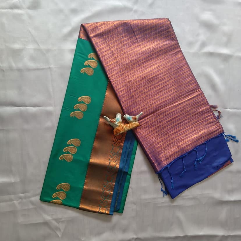 Vastrakala Style Wedding Soft Silk Saree with Blouse view 2