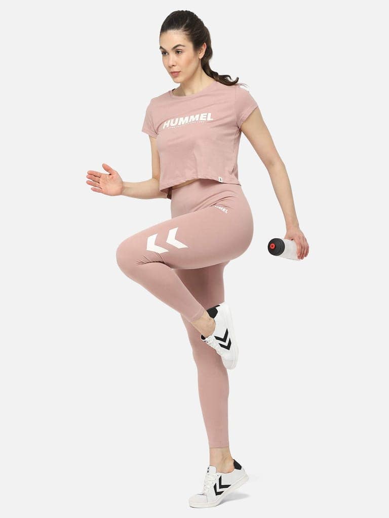Legacy Women Cotton Pink Cropped T-Shirt view 5