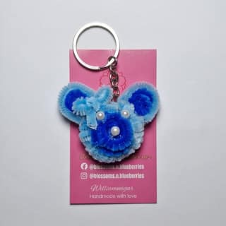 Handmade Pipe Cleaner Bear Keychain