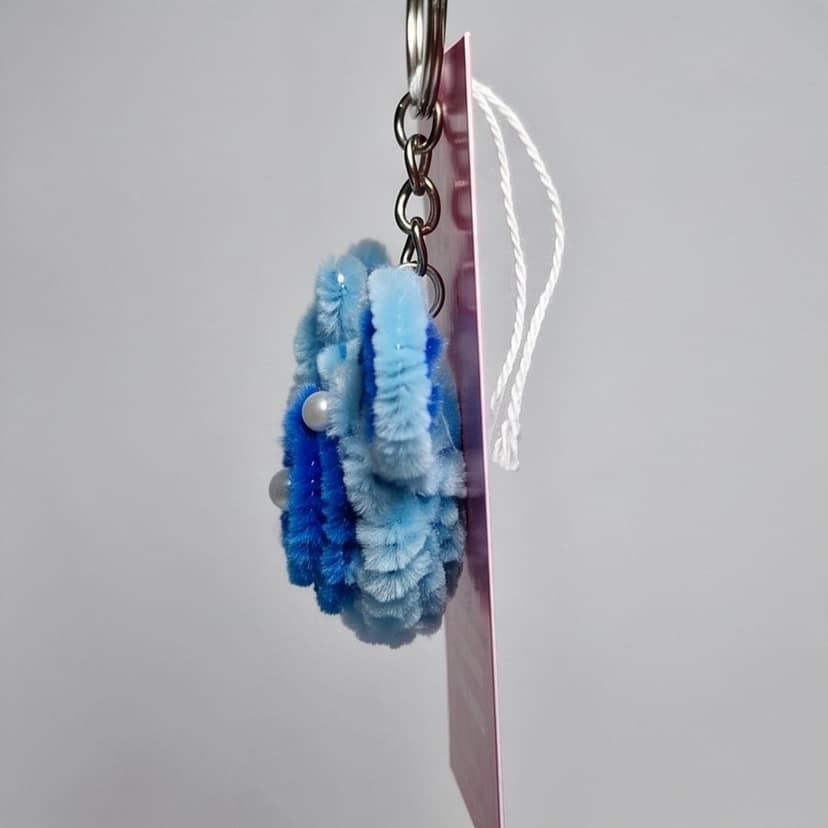 Handmade Pipe Cleaner Bear Keychain view 2