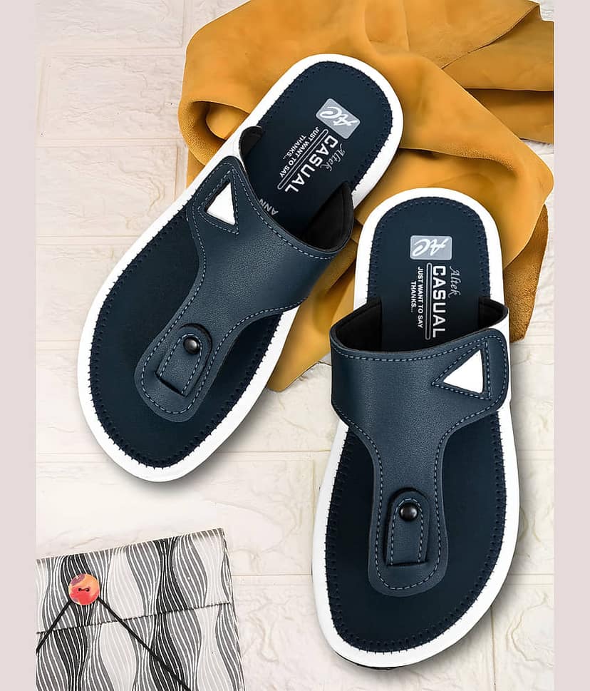 Chappal Wala 14311 Navy Men's Thong Flip Flop view 2