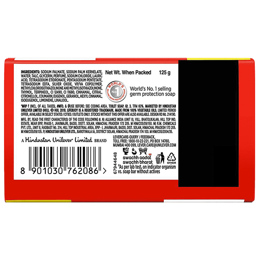 Lifebuoy Total Soap, 100% Stronger Germ Protection, New Silver Shield Formula, 125 G view 2