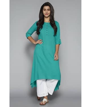 Pistaa - Orange Viscose Women's Asymmetrical Kurti ( Pack of 1 )
