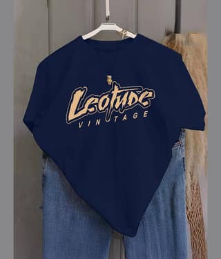 Leotude Men Cotton Blend Oversized Fit Printed T-Shirt ( Orange )