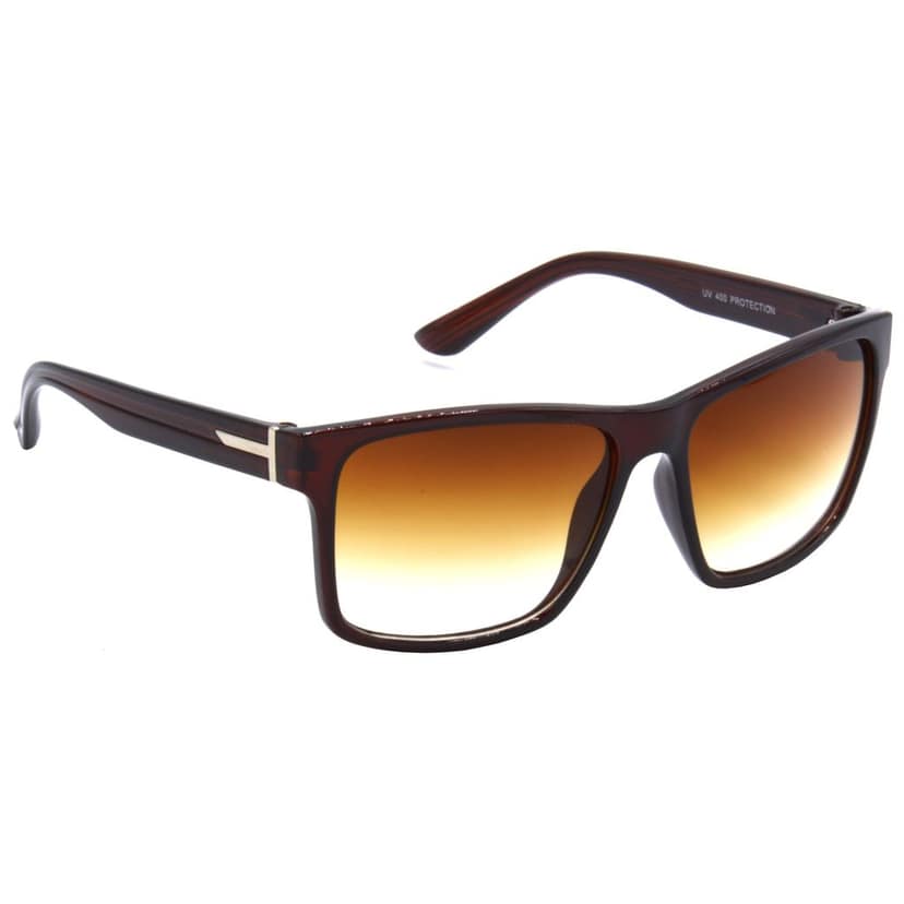 Hrinkar Brown Rectangular Cooling Glass Brown Frame Best Sunglasses for Men & Women - HRS468-BWN-BWN