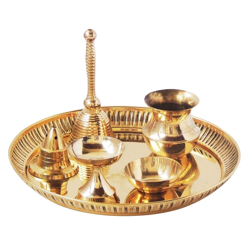 Brass Puja Thali Set (ZMAS322 A) view 2