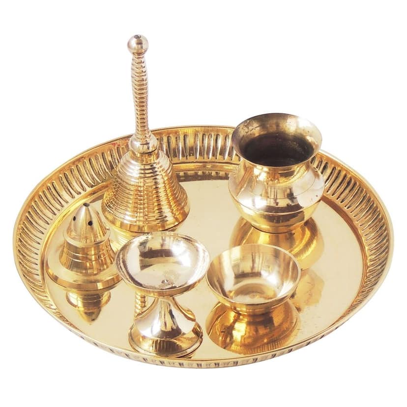 Brass Puja Thali Set (ZMAS322 A) view 3