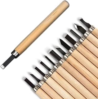 Wood Carving Tools Kit-Premium12pcs SK5 Hand Carving Tools Set,Professional Carving Kits for Beginners & Kids & Carpenter Experts,Perfect Carving Knife Set for Carving Wood,Erasers,Stamp Patterns