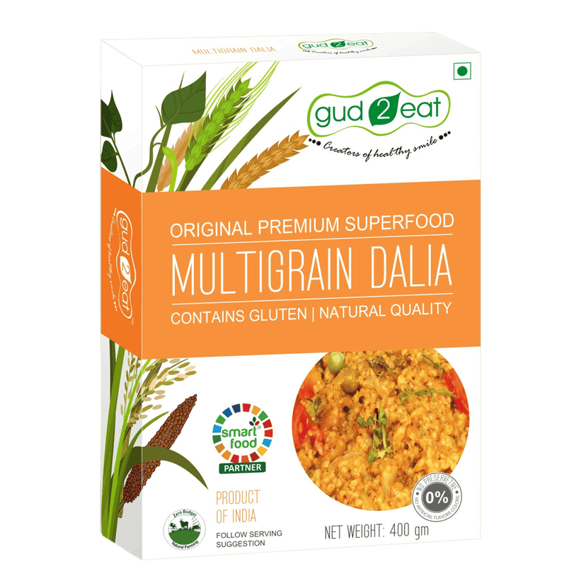 Gud2eat MULTIGRAIN DALIA - Healthy food | simple to make spicy upama | tasty and delicious | 400g