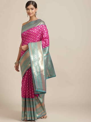 Women's Banarasi Art Silk Saree With Unstiched Blouse Piece