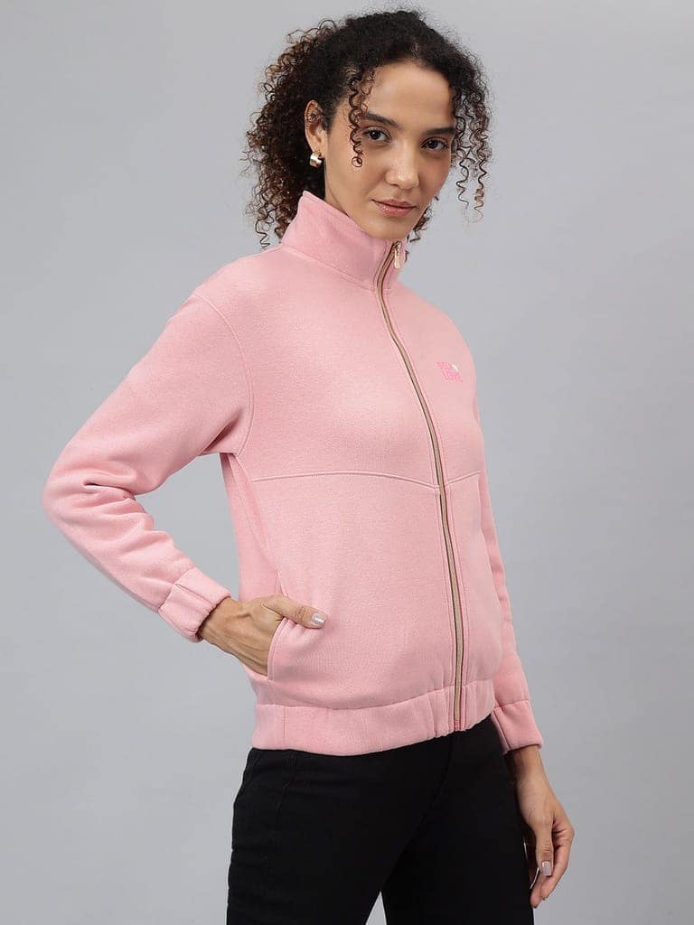 Richlook Women Pink Full Zipper Sweatshirt view 6
