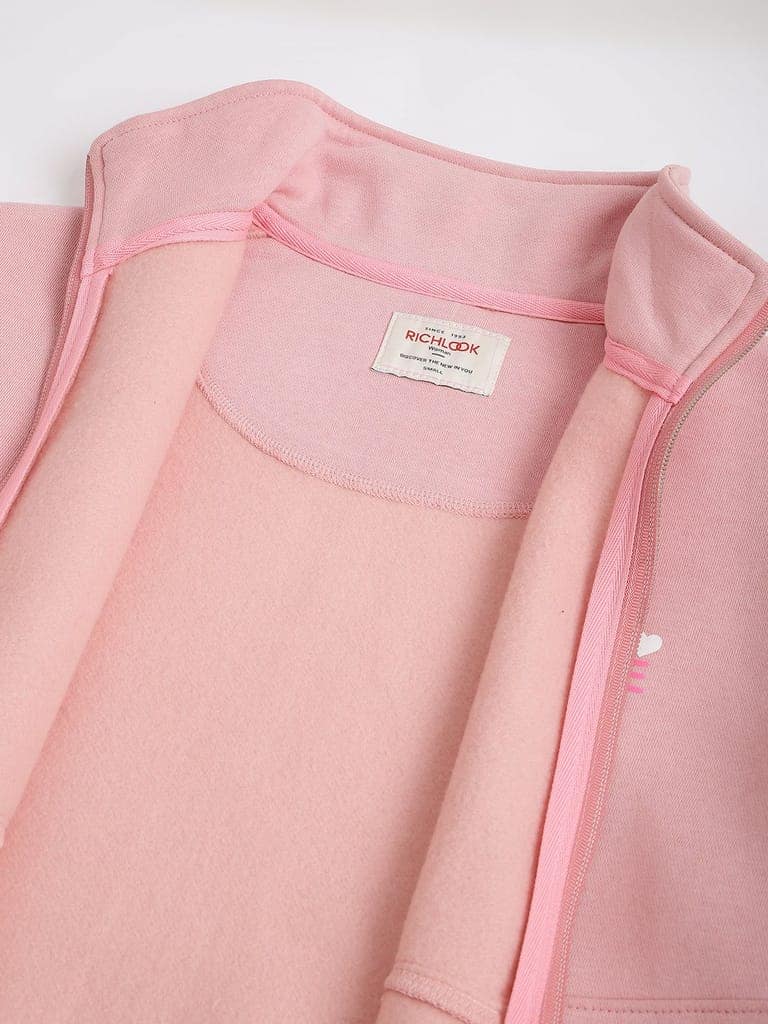 Richlook Women Pink Full Zipper Sweatshirt view 9