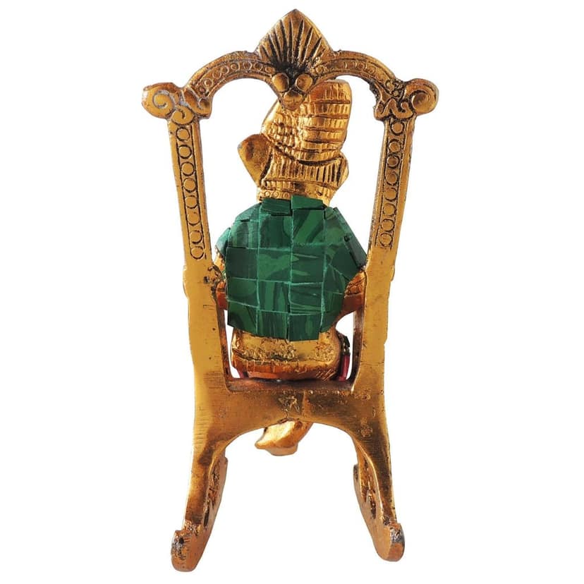 Aluminium Showpiece Chair Ganesh Ji Statue (ASMAS402 G) view 3