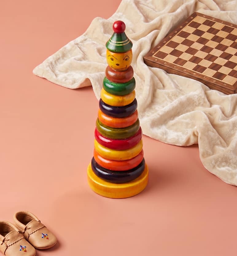 Handcrafted Wooden Stacking Ring Toy