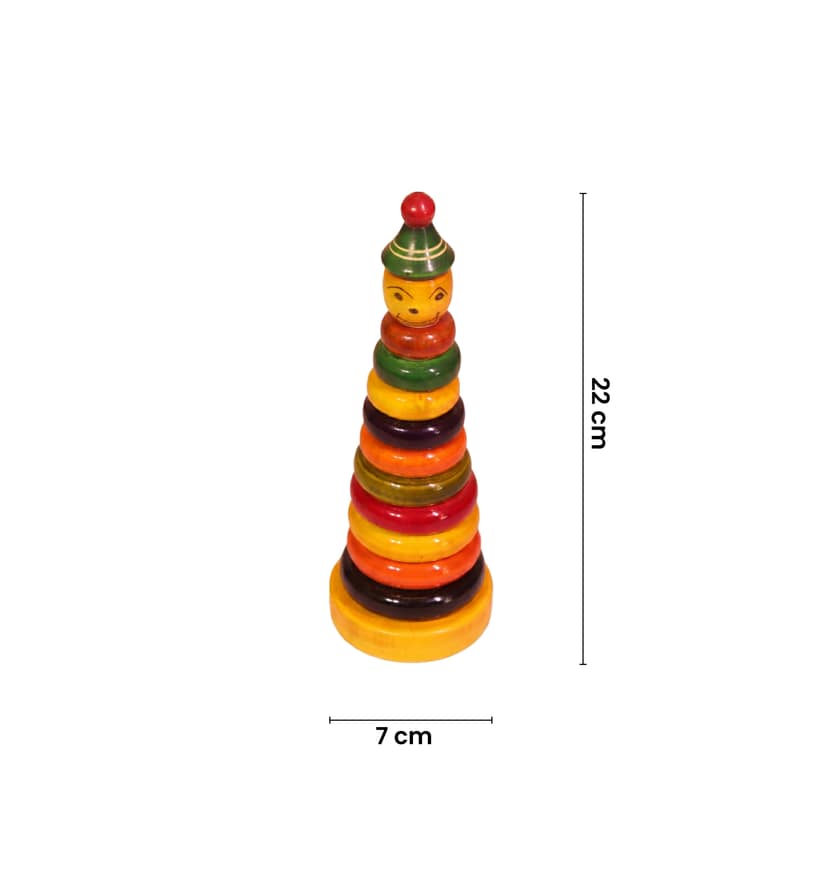 Handcrafted Wooden Stacking Ring Toy view 4
