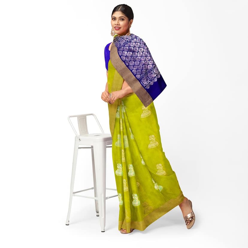Pear Green Color Attractive Big Peacock Butta Pure Kanjivaram Silk Saree view 2