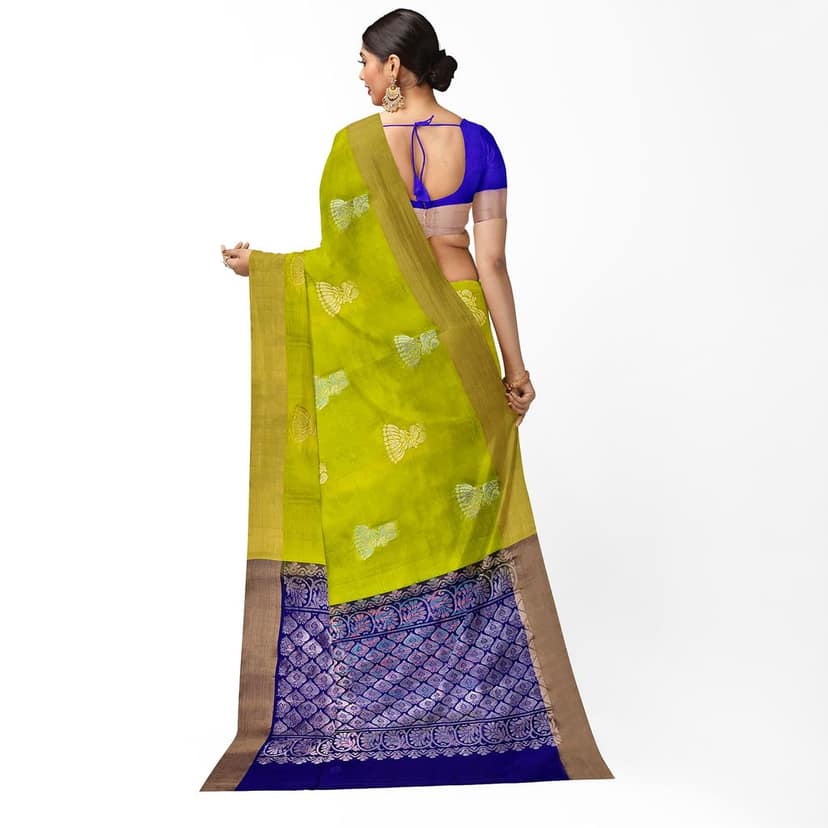 Pear Green Color Attractive Big Peacock Butta Pure Kanjivaram Silk Saree view 3