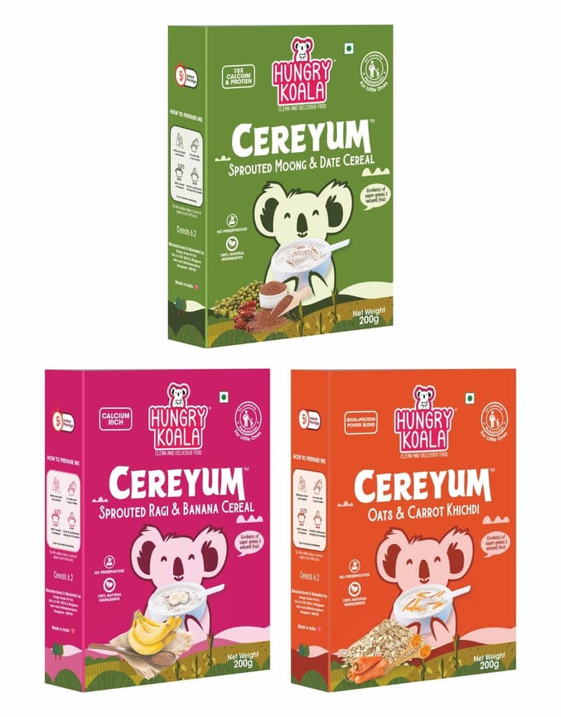 HUNGRY KOALA Cereal Made With Natural Ingridients For Kids To Grow Healthy No Preservative Or Additives Or Maida 200 Grams Pack Of 3 view 4