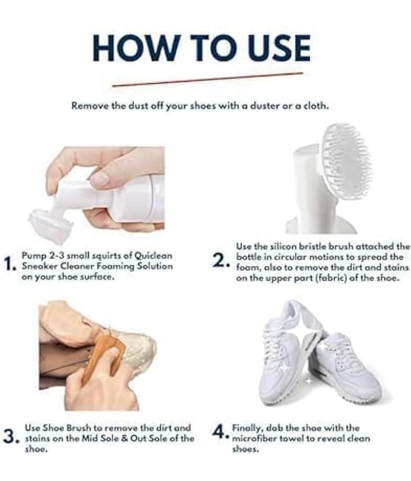 Premium Shoe Cleaning Foam with Brush Sneaker Cleaner for White Shoes and Everyday Footwear view 6