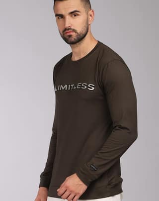 Men Striped Round Neck Polycotton LIMITLESS FULL SLEEVE T-Shirt