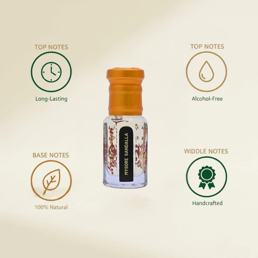 alNaqi Mysore-Sandal 12ml - Sandalwood-Attar-Fragrance, No Alcohol Concentrated Scent, Luxury Arabian Oil, Original Unisex-Ittar view 2