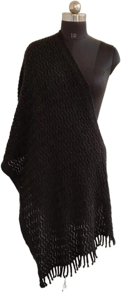 Women's Winter Warm Soft Pashmina Shawl Wrap Scarf with Fringe for Wedding Party Evening Dress view 3