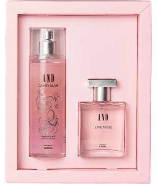 AND Love Muse Eau De Perfume 50ML & Dainty Glam Body Mist 200ML for Women Crafted by Ajmal