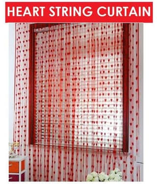 Fabolic Set of 2 Door Heart String Curtain