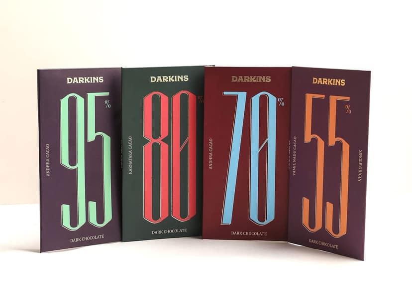 Darkins Dark Chocolates | 70% Dark Chocolate With Cranberry & Chilli | 80% Dark Chocolate Single Origin | Vegan | Natural | Bean To Bar | Cacao Beans | Unrefined Cane Sugar | Pack Of 2 view 7