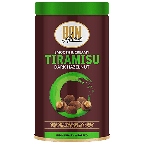Bon Amour Tiramisu Chocolate - Dark Hazelnut, Smooth & Creamy, 80 g