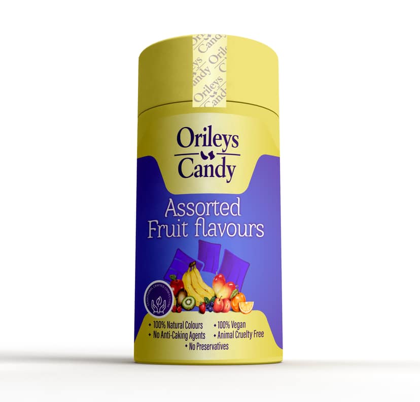 Orileys Candy - Assorted Fruit - Round Tin, 250 gm