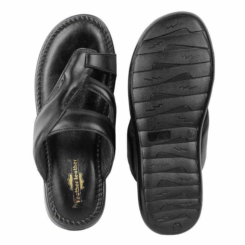FEATHER LEATHER Men's Genuine Leather Formal Comfortable & Fashionable Flip Flops Slipper | Casual Indoor/Outdoor/Cross Strip Chappal view 7