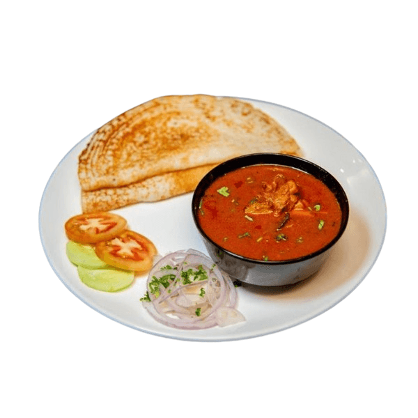 Kal Dosa with Chicken Sukka