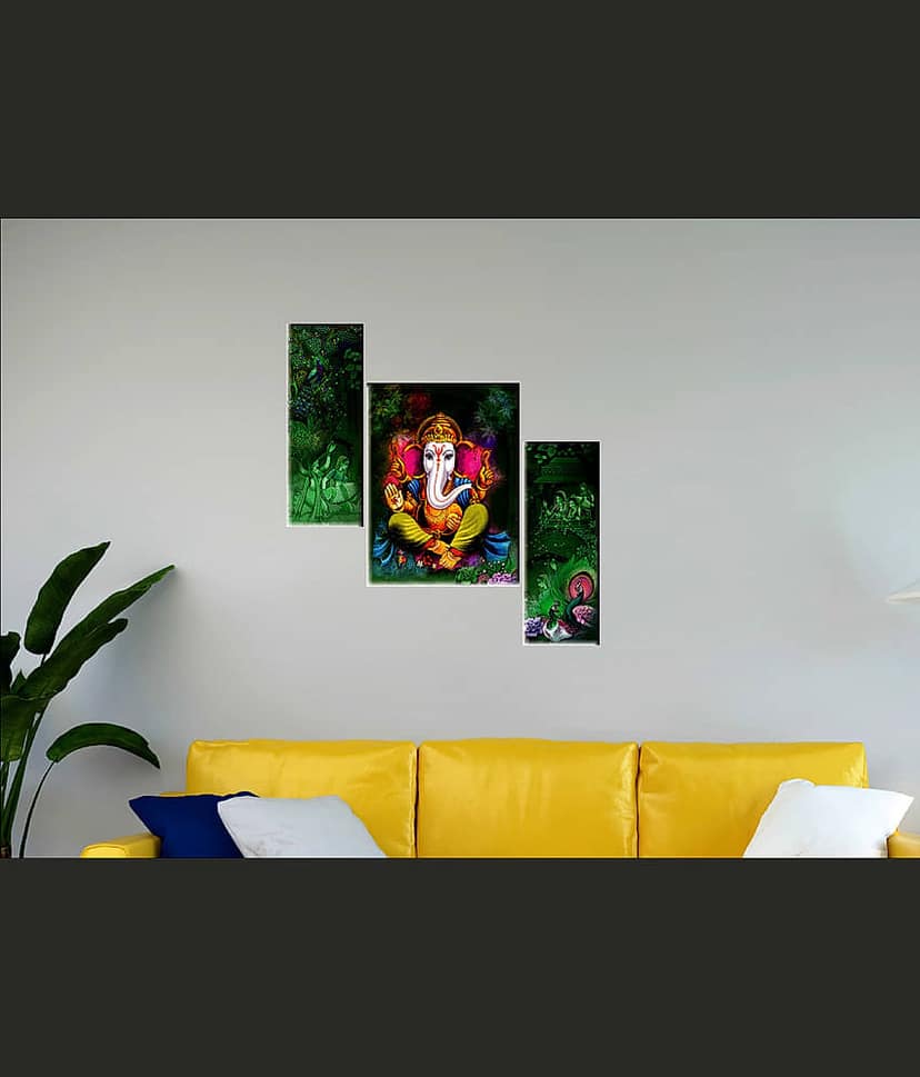 Saf Ganesha modern art MDF Painting Without Frame view 2