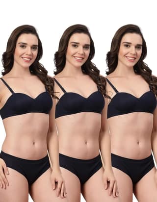 ADORNSTAR Bra Panty Set Sexy Lingerie Set for Women Pack of 3 Pink