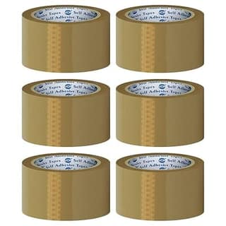 NAINA_ Self Adhesive Brown Packaging Tape 48mm x 100m, Pack of 6