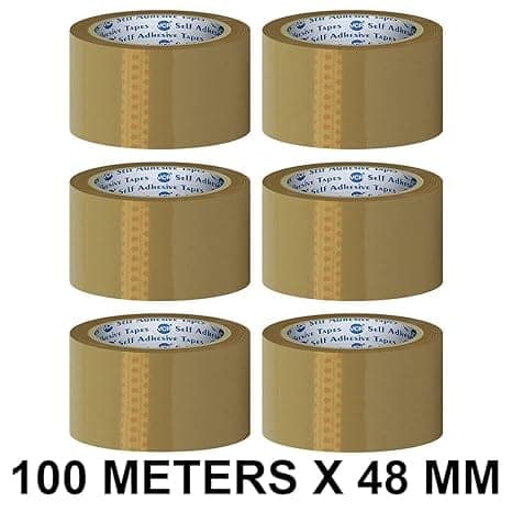 NAINA_ Self Adhesive Brown Packaging Tape 48mm x 100m, Pack of 6 view 2