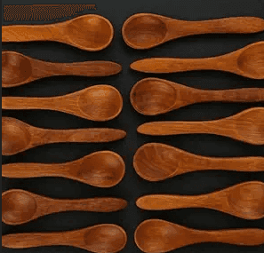 ECOCASK Small Wooden Masala Spoon Set of 12 | 4-Inch Coconut Wood Spoons for Tea, Coffee, Sugar & Spices | Handmade Eco-Friendly Mini Spoons for Jars & Containers