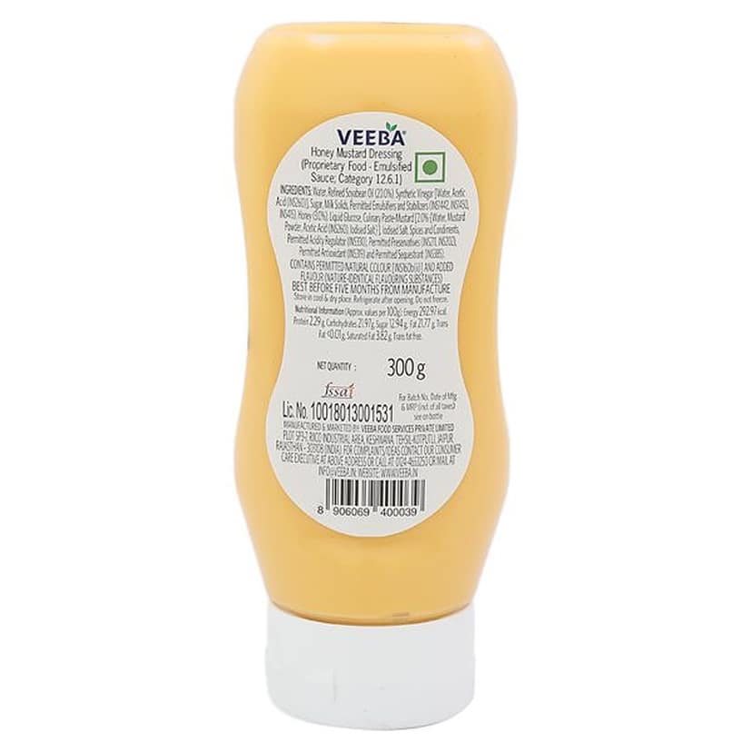 Veeba Honey Mustard Dressing, 300 G Bottle view 2