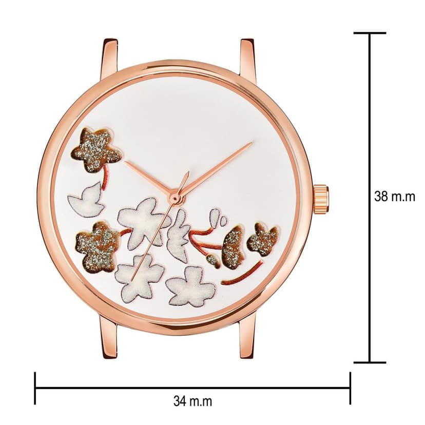 Loretta MT-403 Orange Leather Belt Slim Dial Women & Girls Watch view 2