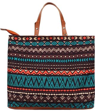Anekaant Sling Bag Canvas Set of 1 ( Turquoise )