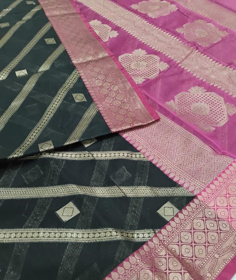 Handloom pure Masarised cotton saree view 3