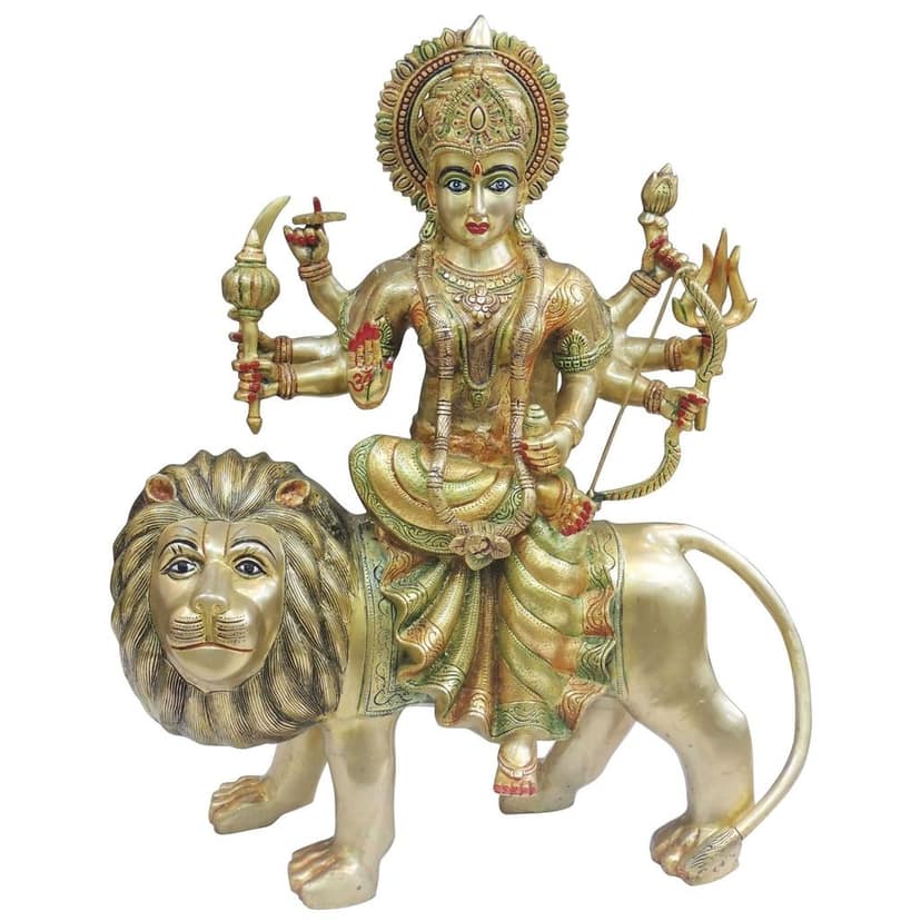 Brass Durga Ji God Idol Statue - Artistic Brass Showpiece for Temple, Height : 24 Inch (BSMAS937 K) view 2