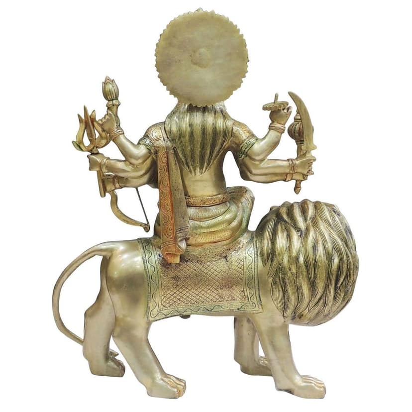 Brass Durga Ji God Idol Statue - Artistic Brass Showpiece for Temple, Height : 24 Inch (BSMAS937 K) view 3