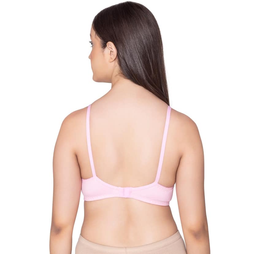 Bodycare polycotton wirefree adjustable straps designer net cup non padded bra-1535BB view 3