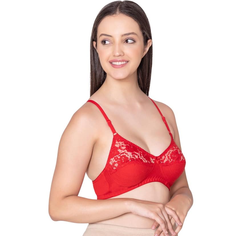 Bodycare polycotton wirefree adjustable straps designer net cup non padded bra-1535BB view 5