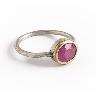 CEYLONMINE Ruby / manik silver ring unheated & untreated gemstone ruby ( chunni )ring for women & girl