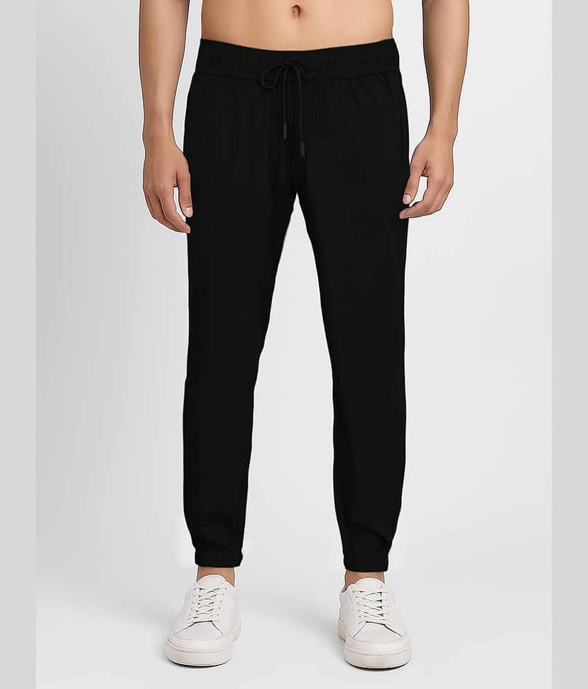 plounge Regular Men's Joggers - Black ( Pack of 1 )