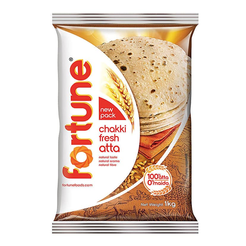 Fortune Chakki Fresh Atta, 1Kg view 2