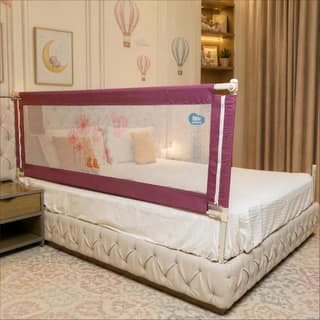 Kids Station 1 Side Premium Bed Rail Guard (5ft x 2.6ft / 150x80cm), Bed Railing for Baby Safety, Kids Toddler Bed Protector Side Walls, Adjustable Height, Portable & Foldable (Maroon) Kids Station 1 Side Premium Bed Rail Guard (5ft x 2.6ft / 150x80cm),